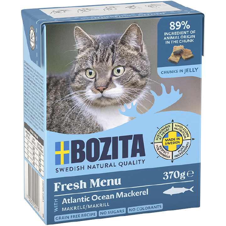 BOZITA Katzen-Nassfutter Häppchen in Gelee mit Makrele